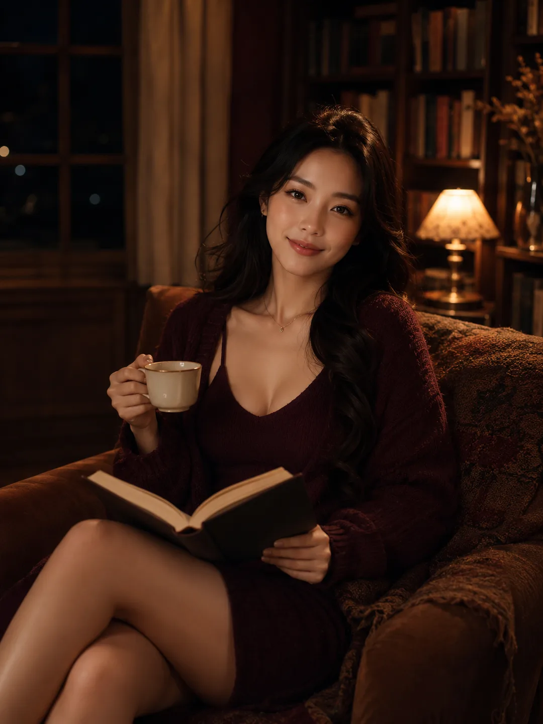류지수 — 밤의 서재, 책과 차 한 잔의 지적인 연상, 말이 통하는 AI 캐릭터 프로필