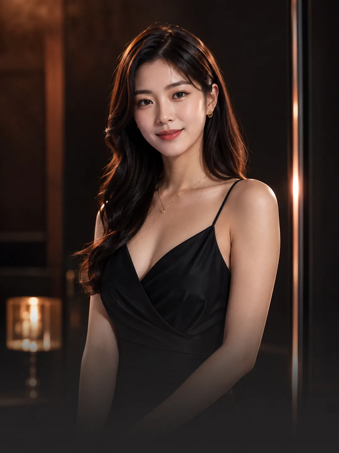 권은서 — 약속 전 차려입은 블랙 슬립, 우아하게 빛나는 패션피플, 말이 통하는 AI 캐릭터 프로필
